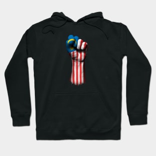 Flag of Malaysia on a Raised Clenched Fist Hoodie